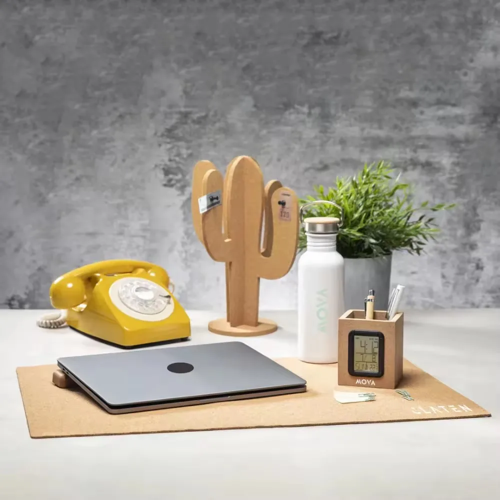 Multifunction Promotional Gift Bamboo Made Electronic Digital Alarm Pen Holder Table Desk LED Clock