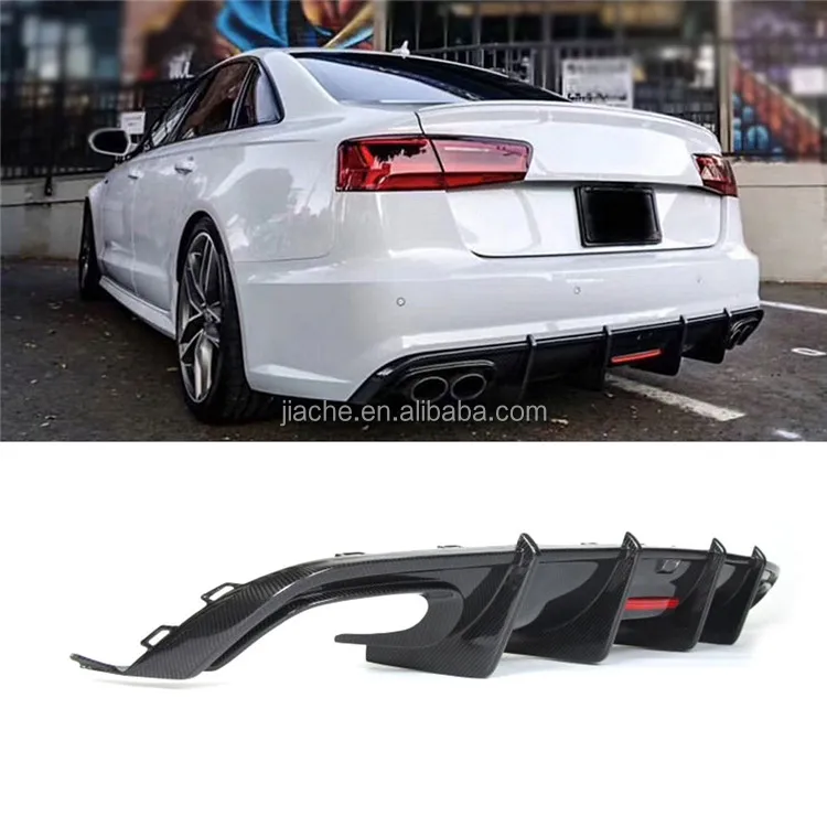 Audi A6 S6 Sline 2013-2015 リアディフューザー Audi A6 Sline S6 C7セダン13-18用S6炭素ファイバーリアディフューザー