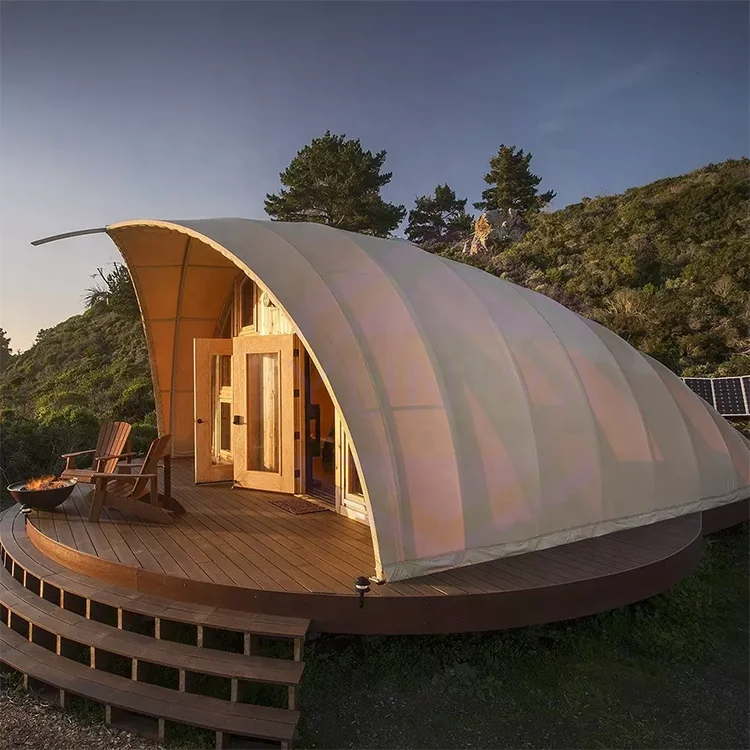 Luxury Strong Galvanized Steel Structure Glamping Shell Shape Hotel Tent for Resort