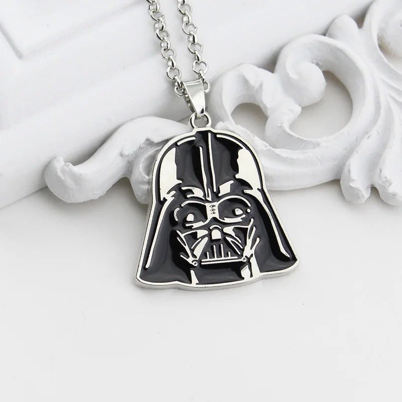 Star Wars Jewelry Darth Vader Enamel Small Leather Pendant Necklace, 18
