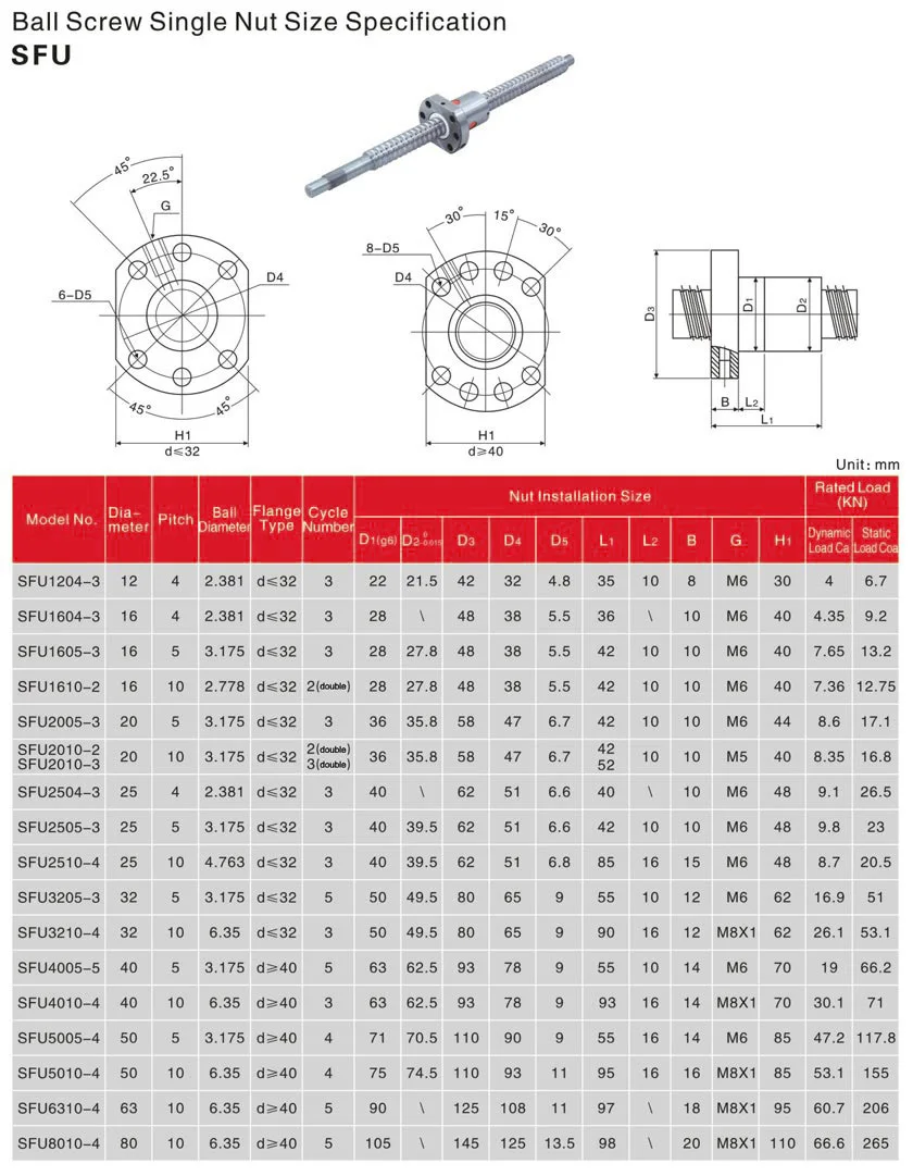 C7 Ball Screw Linear Guide SFU3205 SFU3210 - Precision CNC Parts