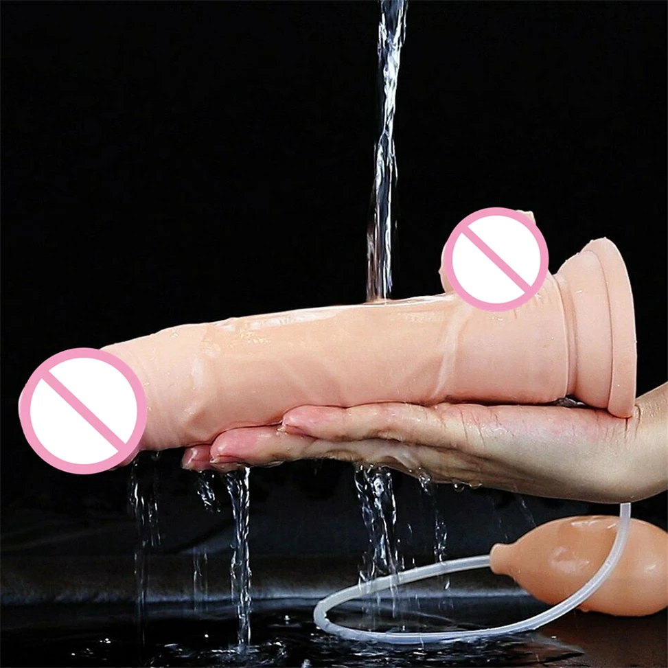 Lovetoy Realistic Dildos Ejaculating Enema Bulb Toy,Big Anal Dicks Strap on Huge Suction Cup Squirting Dildo