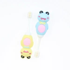 Hot Selling Dentists Recommend PBT Bristles Small Baby Tooth Brush Happy Frog Style Anti-slip OEM logo