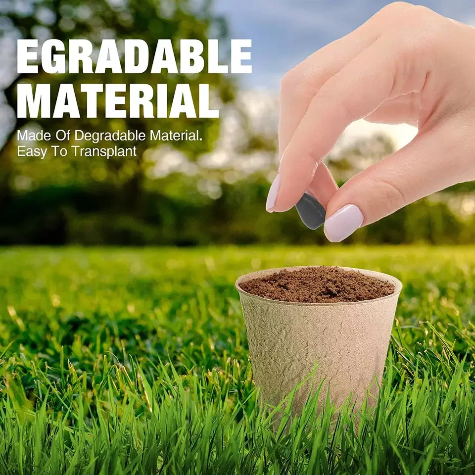 Disposable Biodegradable Paper Pulp Seeding Tray Garden Plant Peat Pots