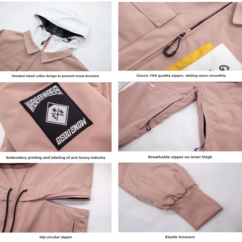 2022 One-Piece Ski Suit Women Waterproof Warm Overalls