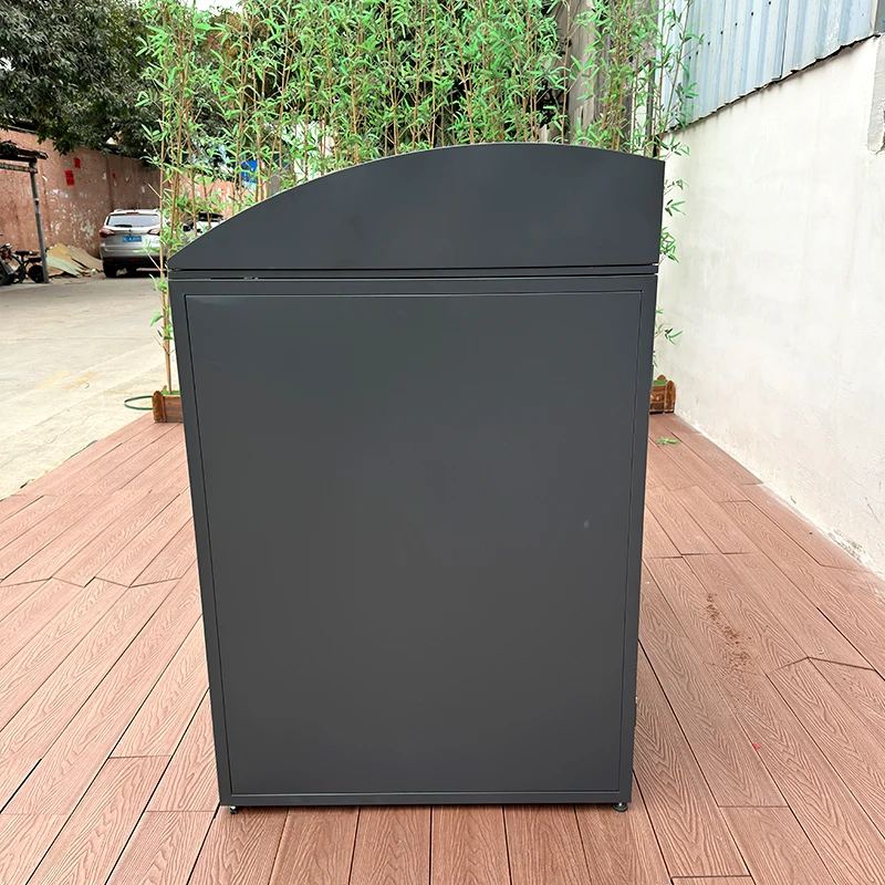 Customized Galvanized Steel Garbage Bin Storage Garbage Big Container Metal  Garbage Bin Billboard Hotel 2 Compartment Trash Can