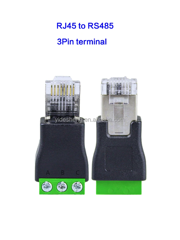 Rj45 To Rs485 3 Pin Screw Terminal Network Adapter Block Converter ...