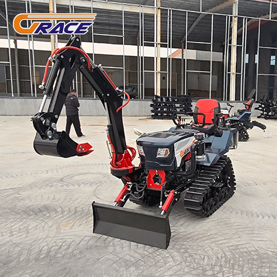 Remote Control Multifunction Ride on Chinese Mini Farm Tiller Crawler Cultivator Tractors With Track for Sale