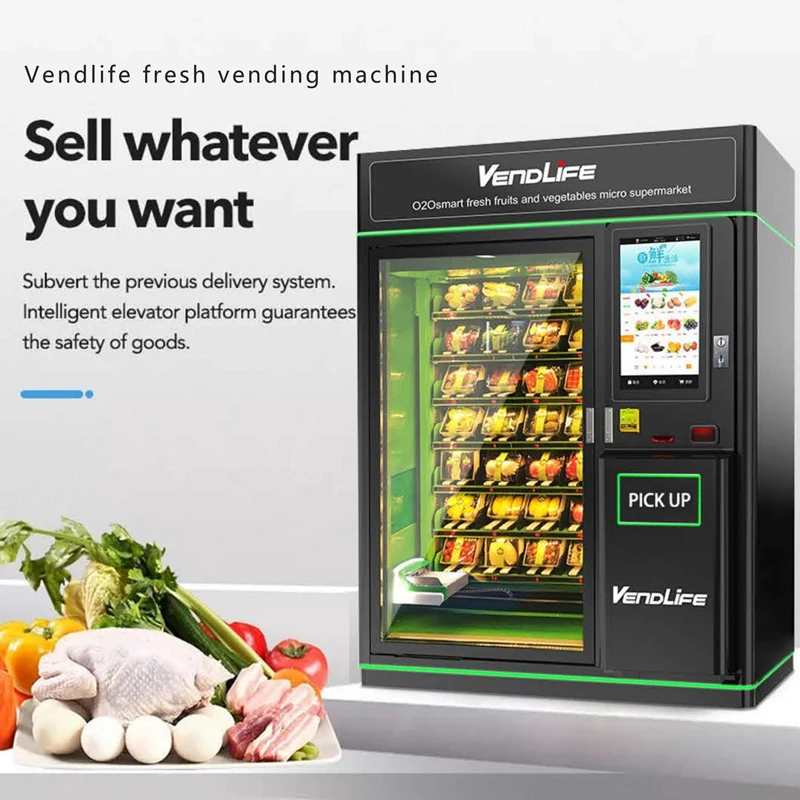 Vendlife Belt Conveyor Glass Water Healthy Food Fruit Salad Egg Vegetable Combo XY  Elevator Vending Machine