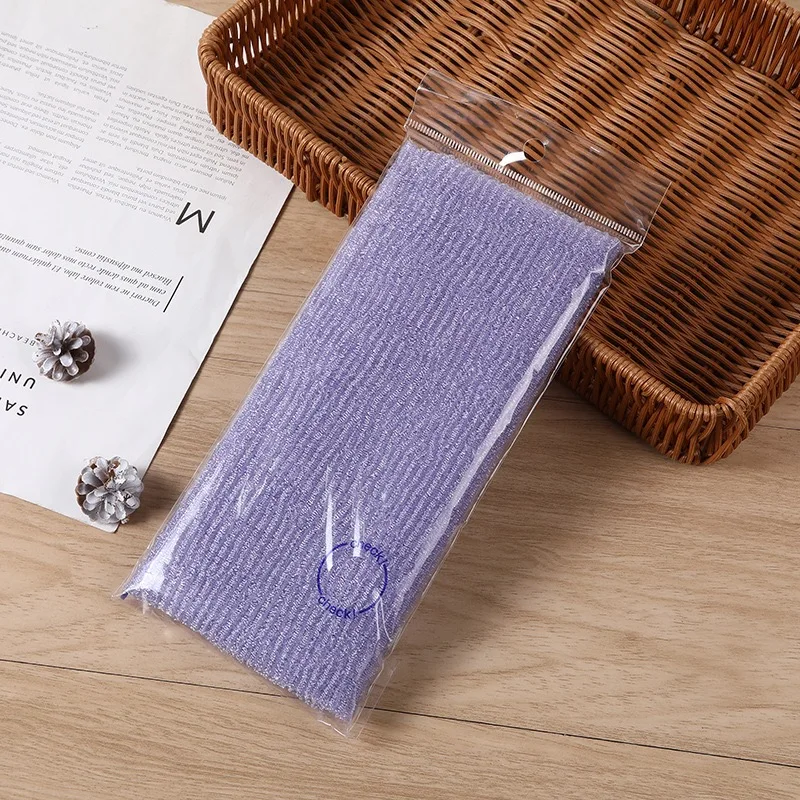 Japanese Korean High Grade Scrub Towel Printing Woven Plain Exfoliating Wash Cloth Nylon Back Scrubber Cleaning Bath Sponges