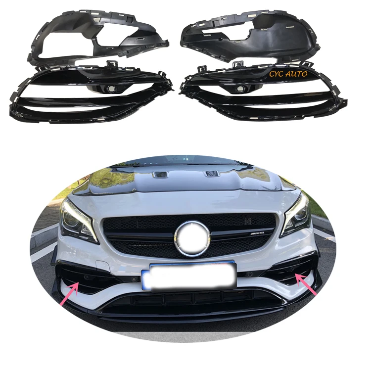 Car Parts W176 Tuning Fog Lamp Cover for Mercedes W176 a Class A45 Fog Grille Sportback 2013  2018