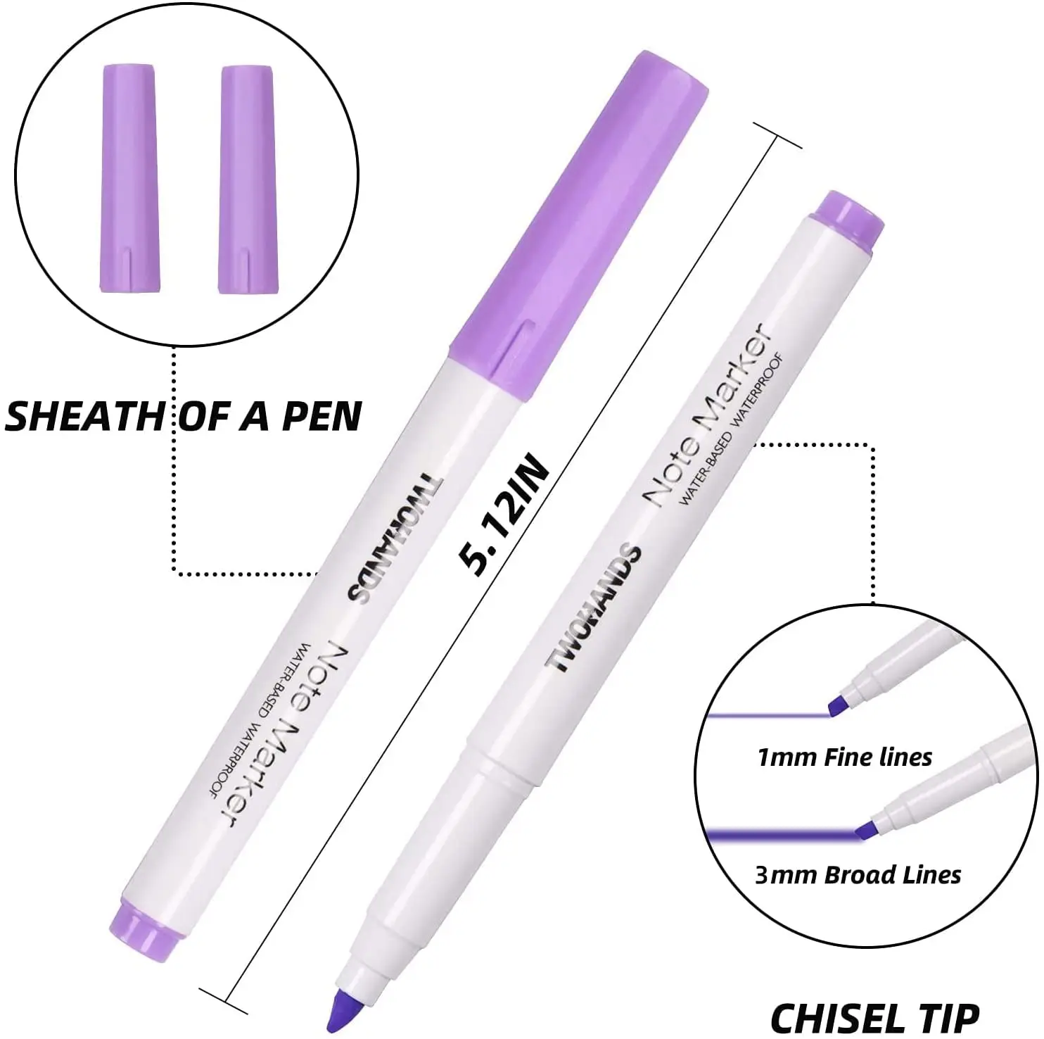 Wholesale TWOHANDS Note Marker Highlighter, 25 Pastel Colors,21380