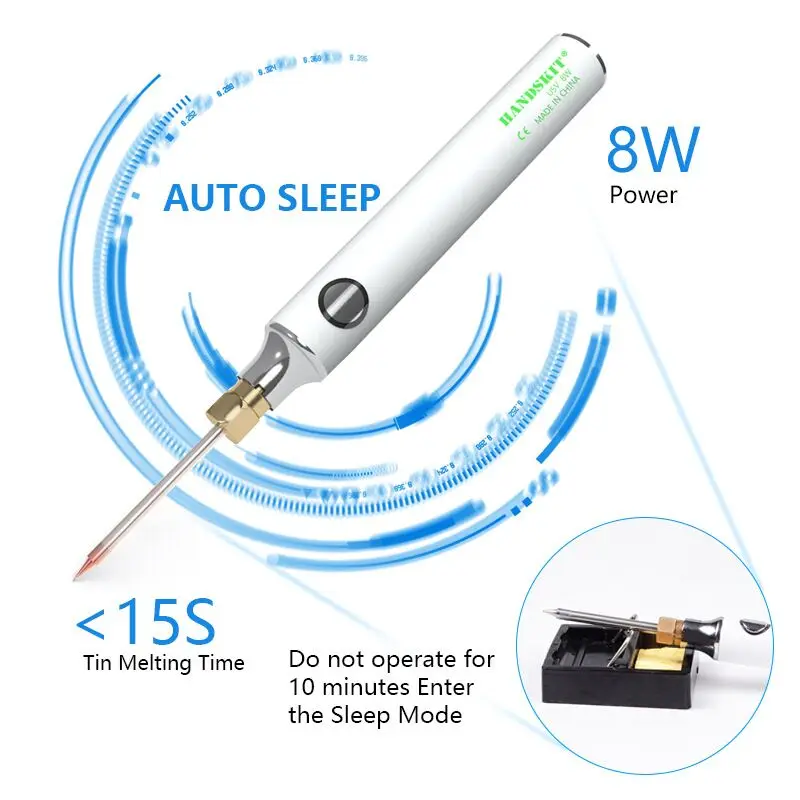 USB Charging Soldering Iron 5V 8W Adjustable Temperature Electric Soldering Iron Kit with Soldering Stand Solderng Wire