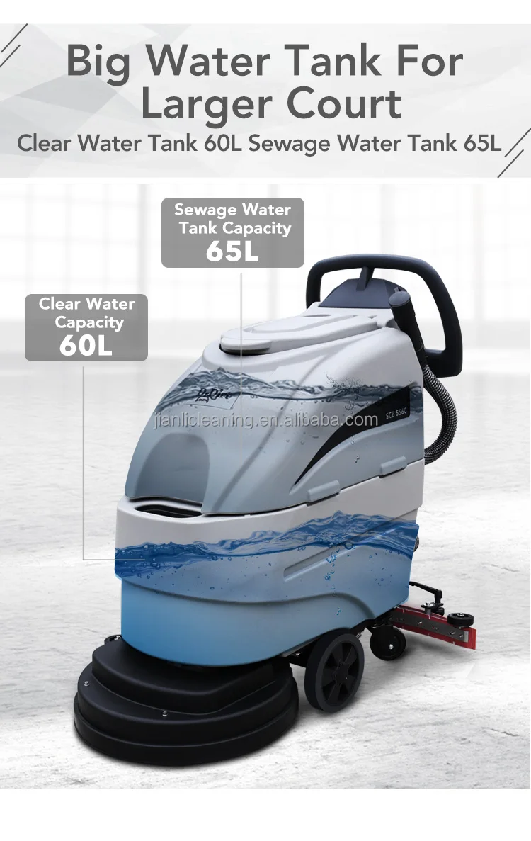 Commercial Hard Floor Cleaning Machine Battery Operated Walk Behind
