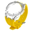 Étui transparent + bracelet jaune