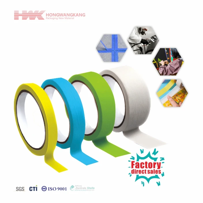 HWK Factory Custom Painters Tape Crepe Paper Masking Tape Jumbo Roll White Masking Tape for Painting