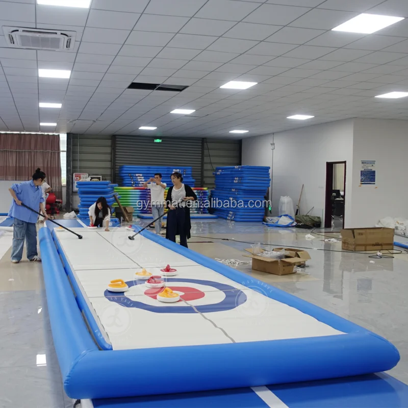 Factory Wholesale Artificial Synthetic Inflatable Ice Rink Curling Game Boards Curling Lanes Curling Stone for Team Build
