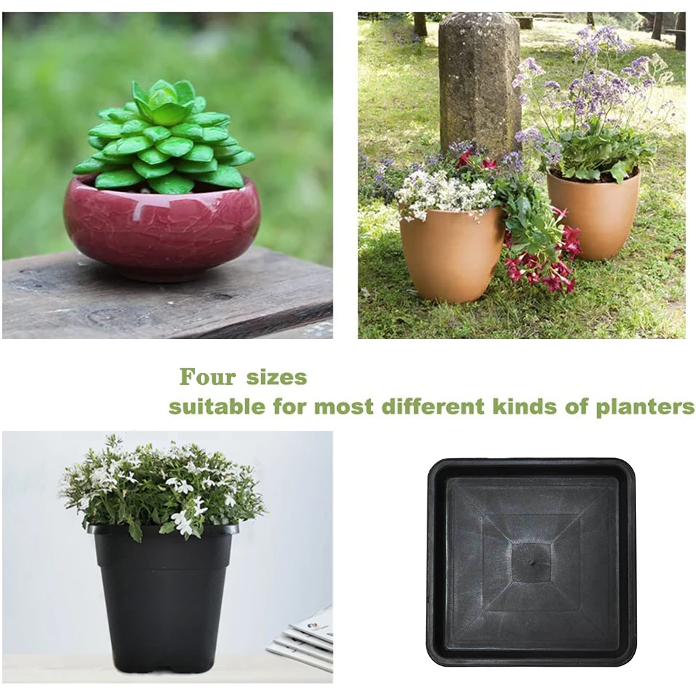 Square Plastic Plant Saucer Tray Plant Pot Saucer Flower Pot Tray For