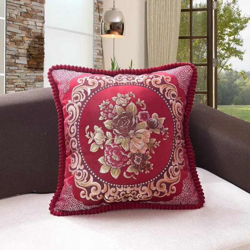 Aoyatex Chinese style series classical pillow lunch break sofa pillow embroidered headboard cushion wholesale court style factory