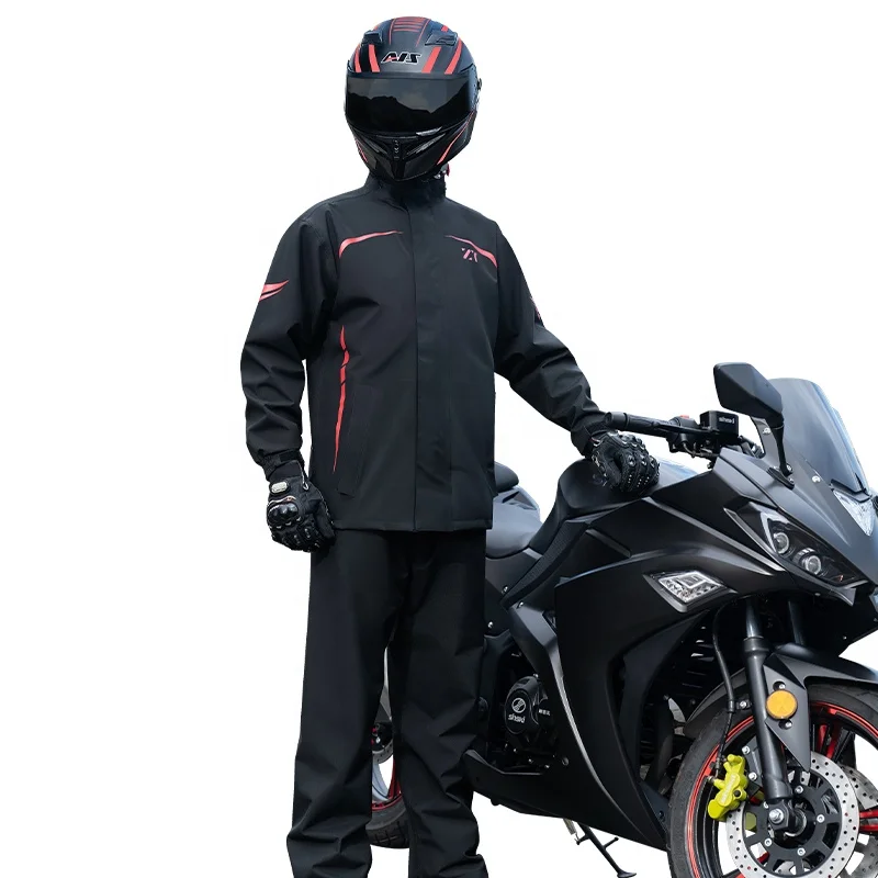 Pantalones de lluvia divididos personalizados, impermeable portátil de tela de poliéster para acampar, pescar, viajar, motocicleta, impermeable