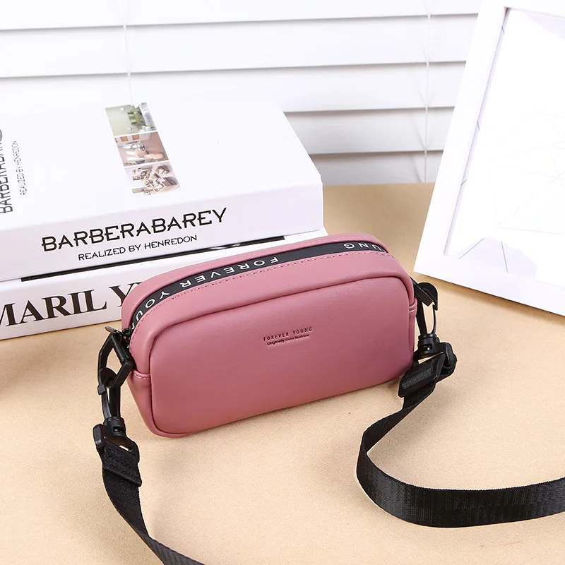 Small Pu Leather Crossbody Bags For Women 2022 Simple Solid Color