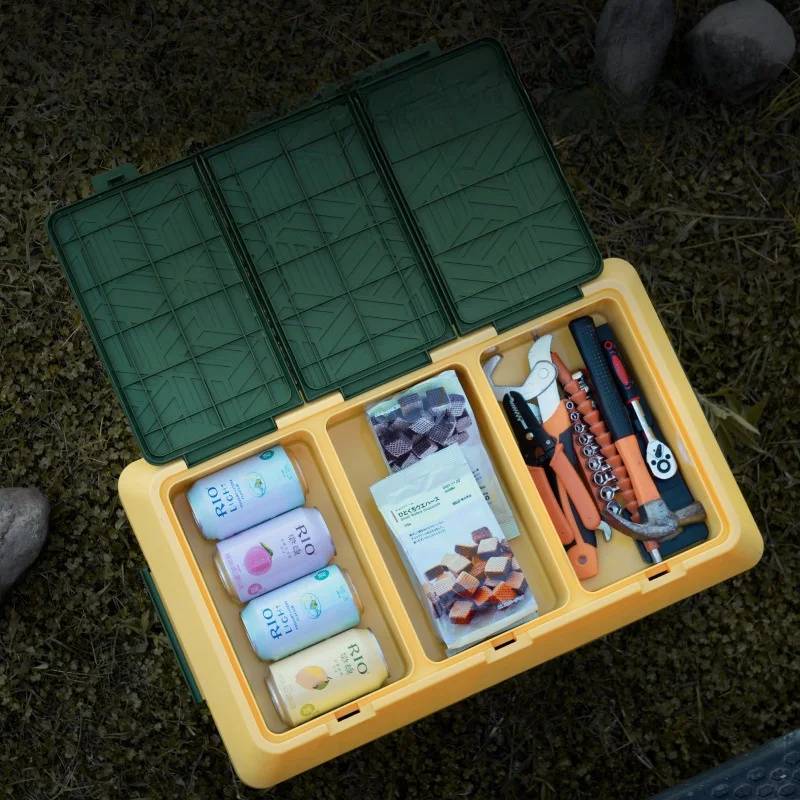 New Outdoor Storage Box Multifunctional Chair Box Durable Camping Storage Box Easy Carry Foldable Plastic Containers with Lids