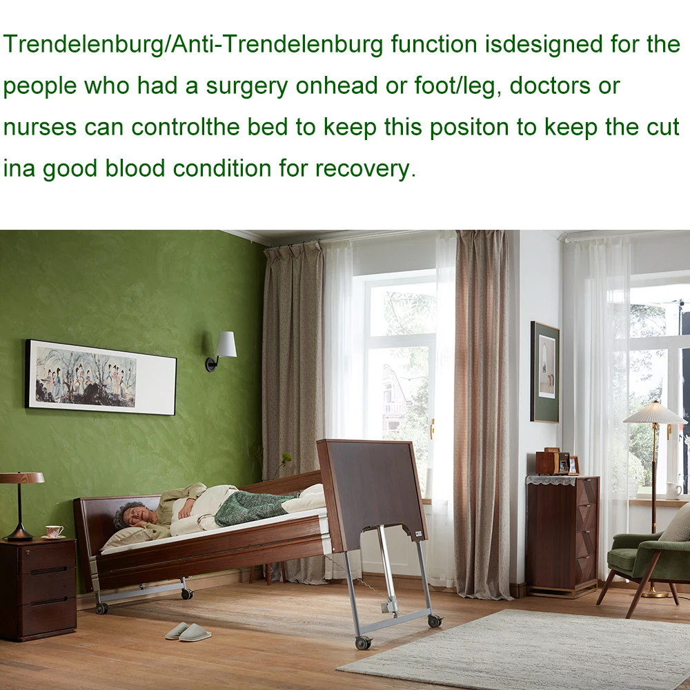Wood Nursing Bed Electric Hospital Bed for Home Care Bed for the Elderly