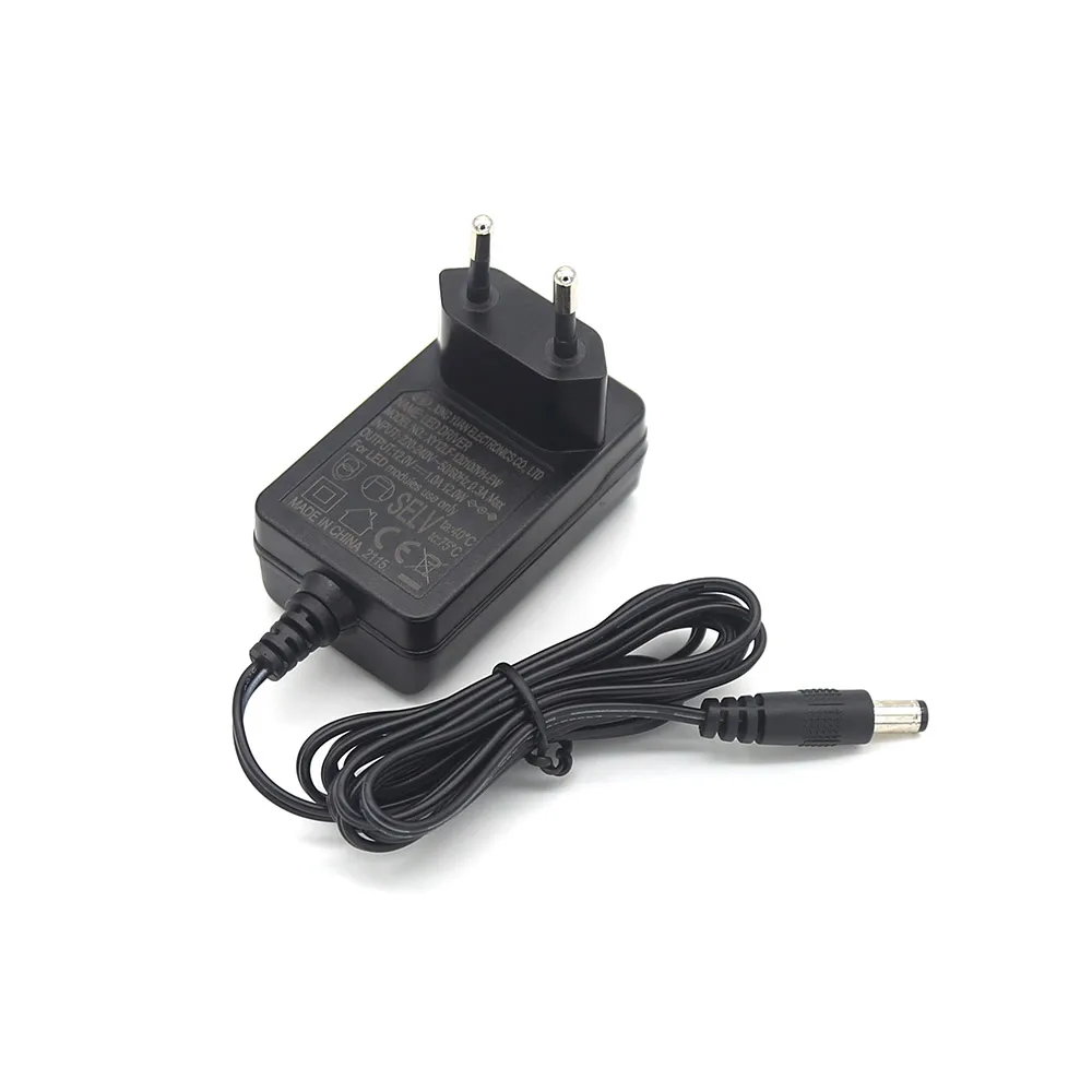 Transparent Black Wall Mounted Power Supply 6w 12w 24w 33w 48w 22v 1.5a