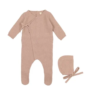 Autumn Winter Waffle Cotton Toddler Warm Infant Baby Bodysuits Clothes Knit Toddler Sweater Kimono Jumpsuits