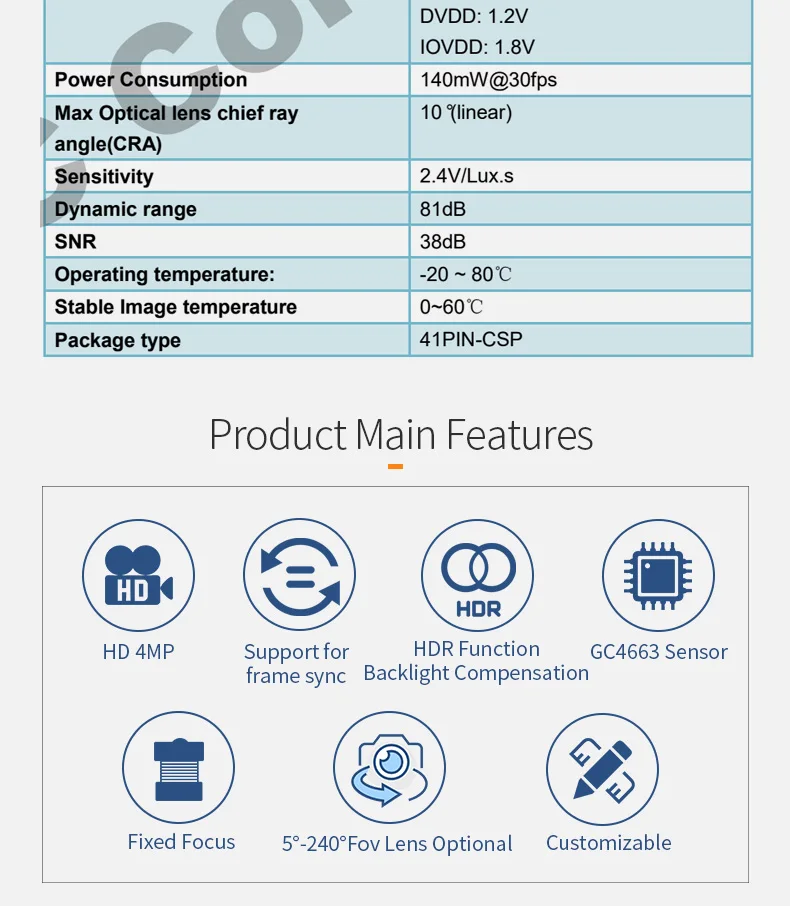 DGZX 4MP MIPI HD 2K 60fps Camera Module插图2