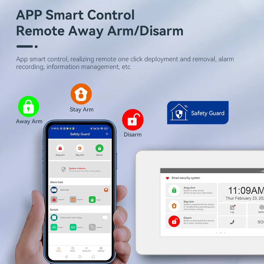 2023 Newest Smart Home Device with IP Camera Smart Home WIFI GSM Home Security Intruder Alarm System