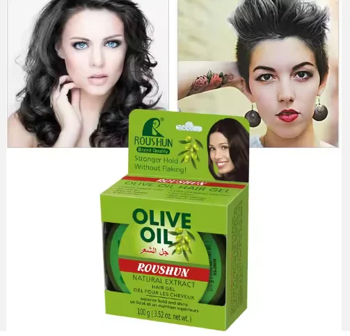 ROUSHUN Private Label Natural Extract for Women and Man Sizing Shine Strong Hold Olive Oil Hair Gel