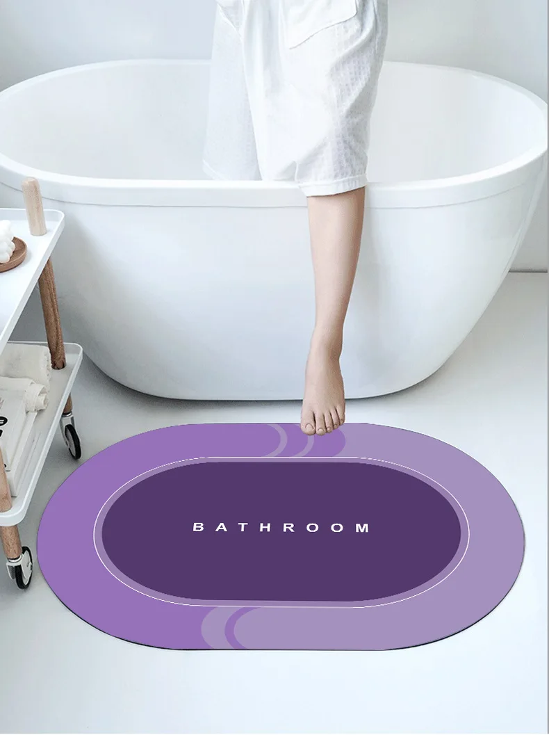 Bathroom Rugs Floor Mat Non Slip Bath Mat Quick Dry Bathroom super absorbent Anti Slip Diatomite Bath Mat factory