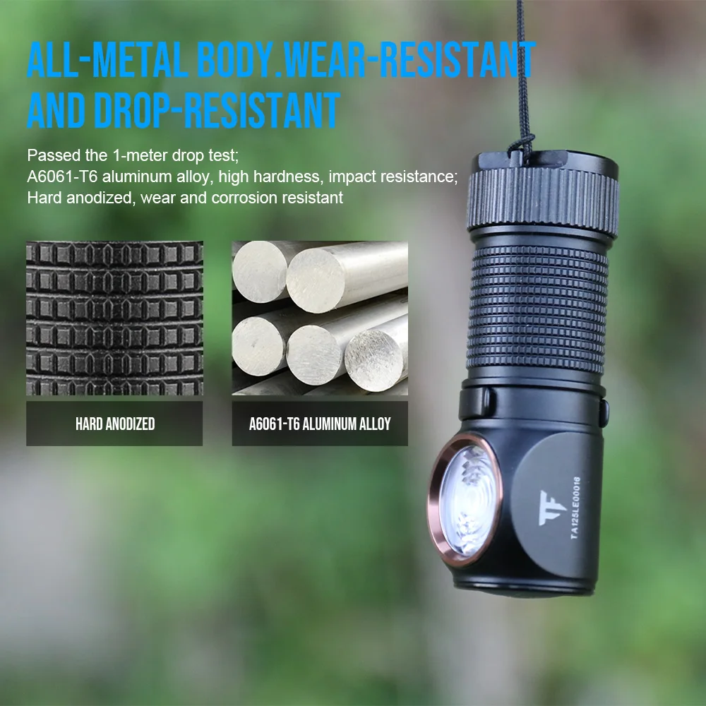 TrustFire MT16 EDC Flashlight Magnetic 1000LM LED Headlamps 18350 Type C Rechargeable MINI Keychain Torch Flashlights