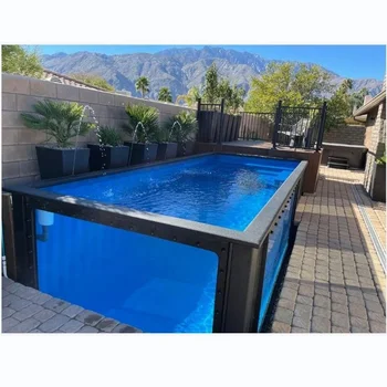 Custom Swimming Pools Container Shallow To Deep 20Ft 40 Feet Container Pools Swimming Outdoor 40 Foot Container Pool