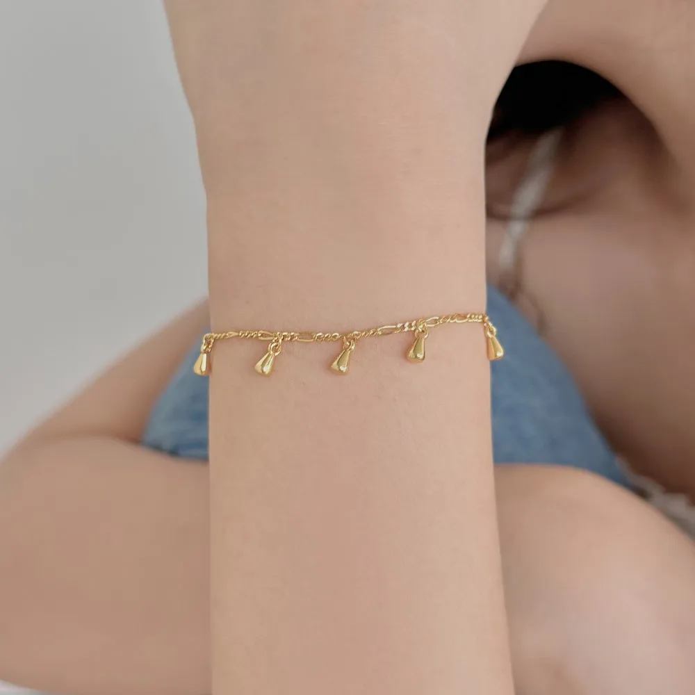 KAKODIY fashion design 925 sterling silver chain buckle multi-drop shape pendant bracelet length adjustable bracelet jewelry detail 2