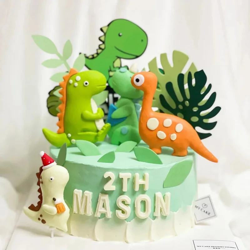 Girl Dinosaurs In Party Hats Cupcake Toppers 12 Count For