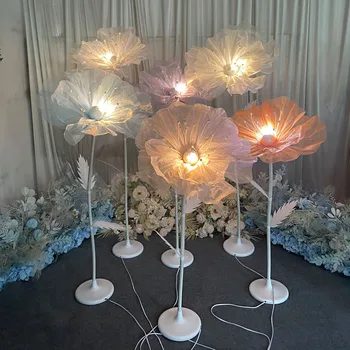 New runway road decorative lights wedding props background screen welcome area luminous gauze flower direct wholesale