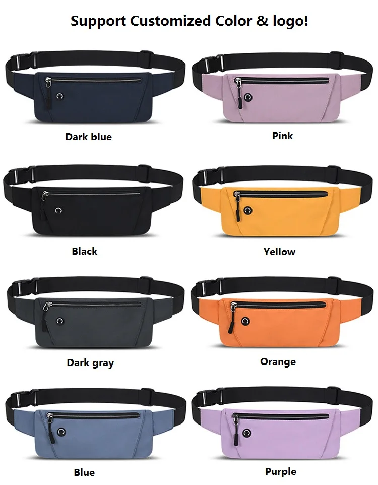Fashion women casual crossbody chest bag sport travel running waist belt bag customized nylon fanny pack
