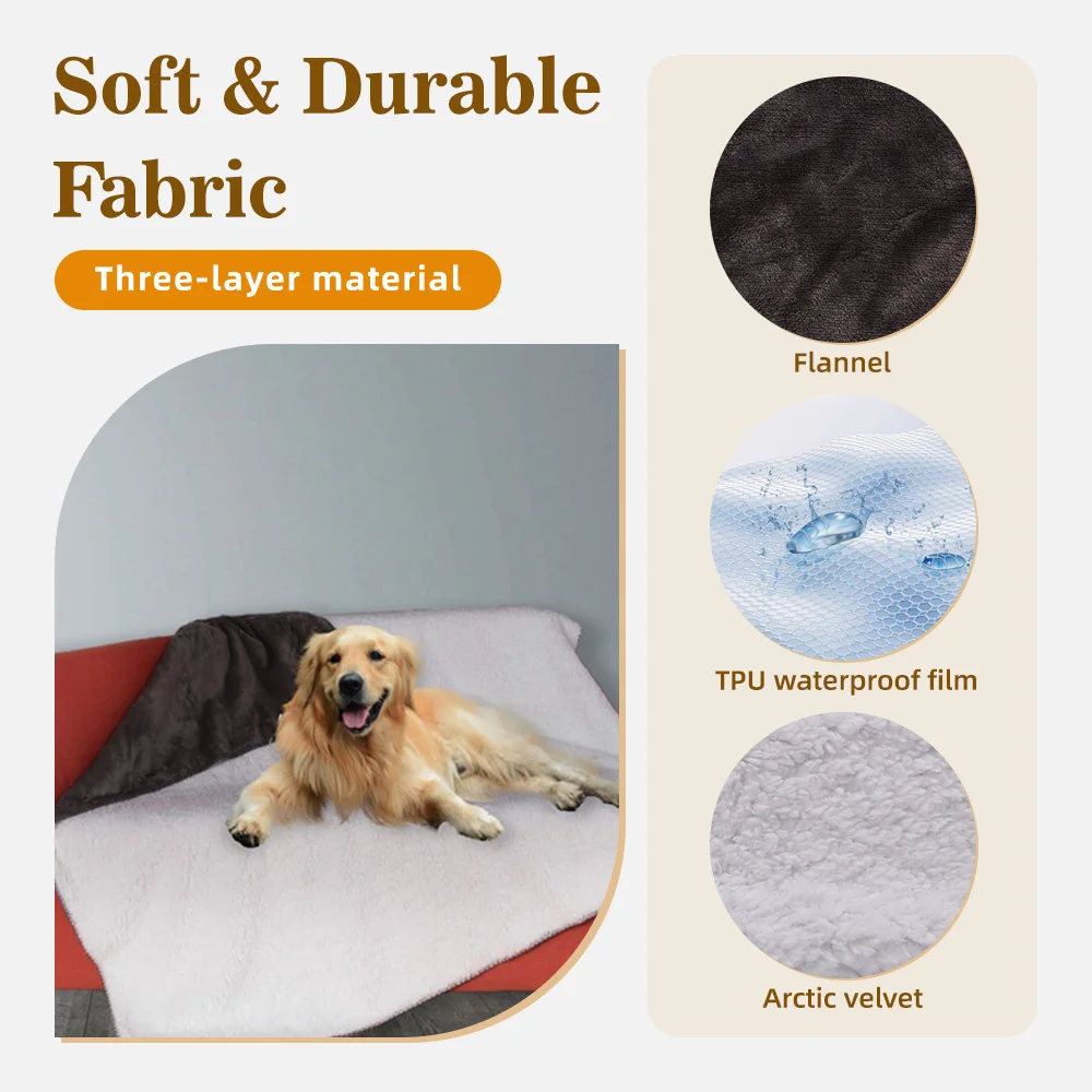 Wholesale Small-Medium Dogs Sleeping Blankets 100*75cm Solid Plush War - product detail 3