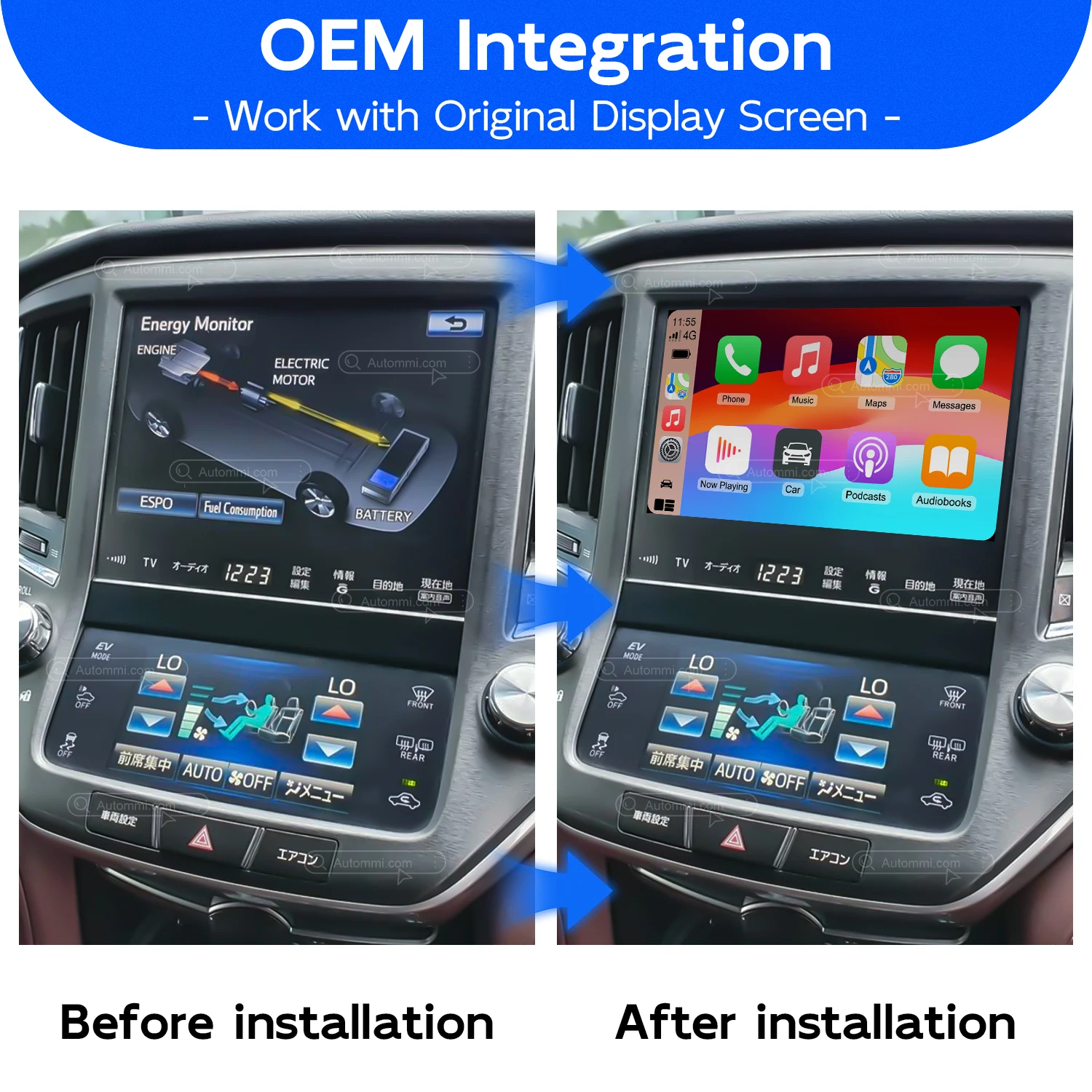 Wireless Apple CarPlay & Android Auto Multimedia Box for Toyota