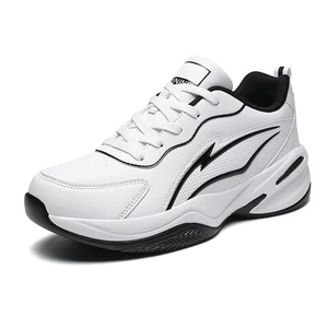 Leather Men's Unisex Casual Running Shoes Round Feature EVA Insole PU Bottom Professional Badminton Shoes