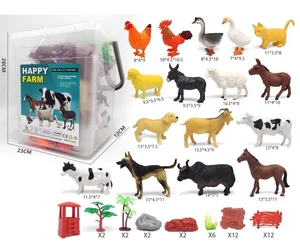 ITTL 8 to 15 cm Farm Animal Toy Set PVC Simulation Solid Plastic Animal Toys
