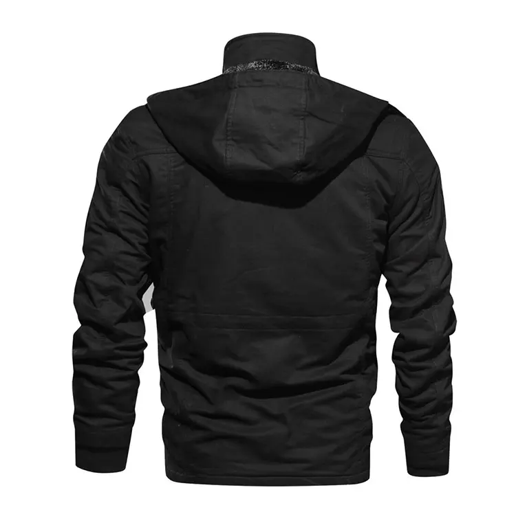 Autumn Winter Detachable Hooded Plus Size Jackets Velvet Thick Washed Plus Size Mens Jackets 