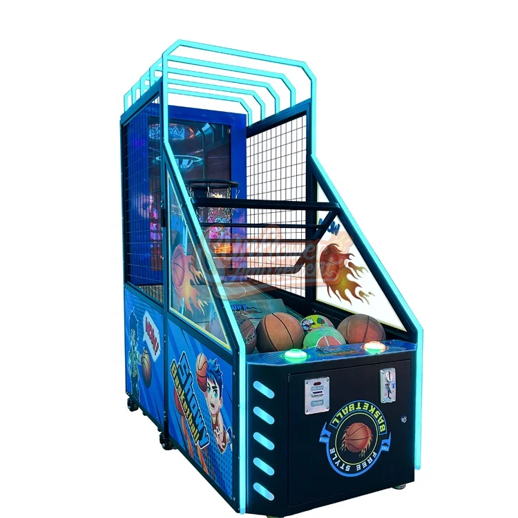 Coin Operated Kids Arcade Game Machine Electronic Indoor Sports Mini Basketball Shooting Game With Screen