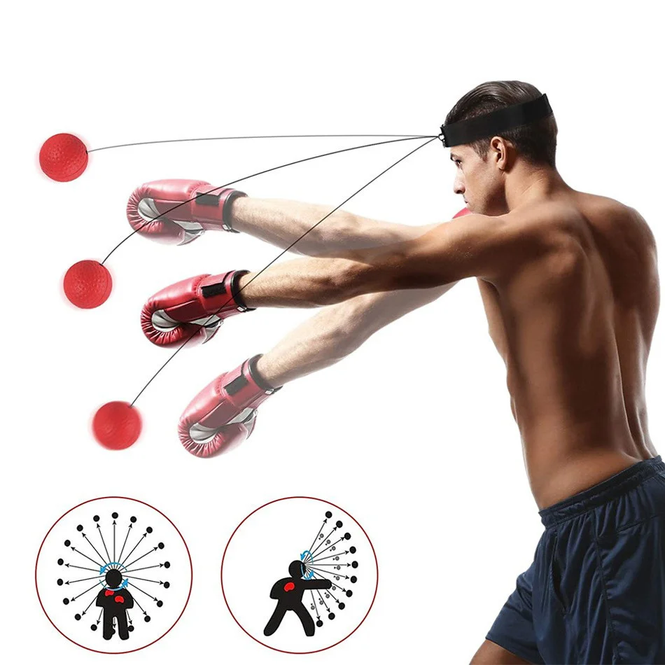 odm boxing training reflex ball adjustable elastic reflex ball head band boxing ball for improve hand reaction speed-3