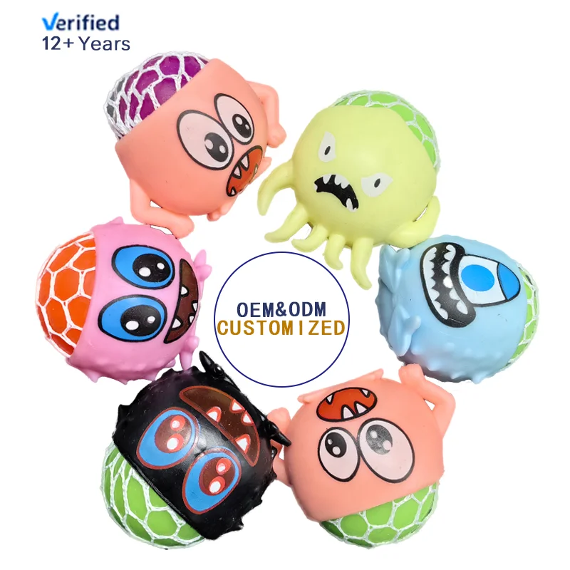 Custom Designed Anti-Stress Monster Squeeze Toy 65mm TPR