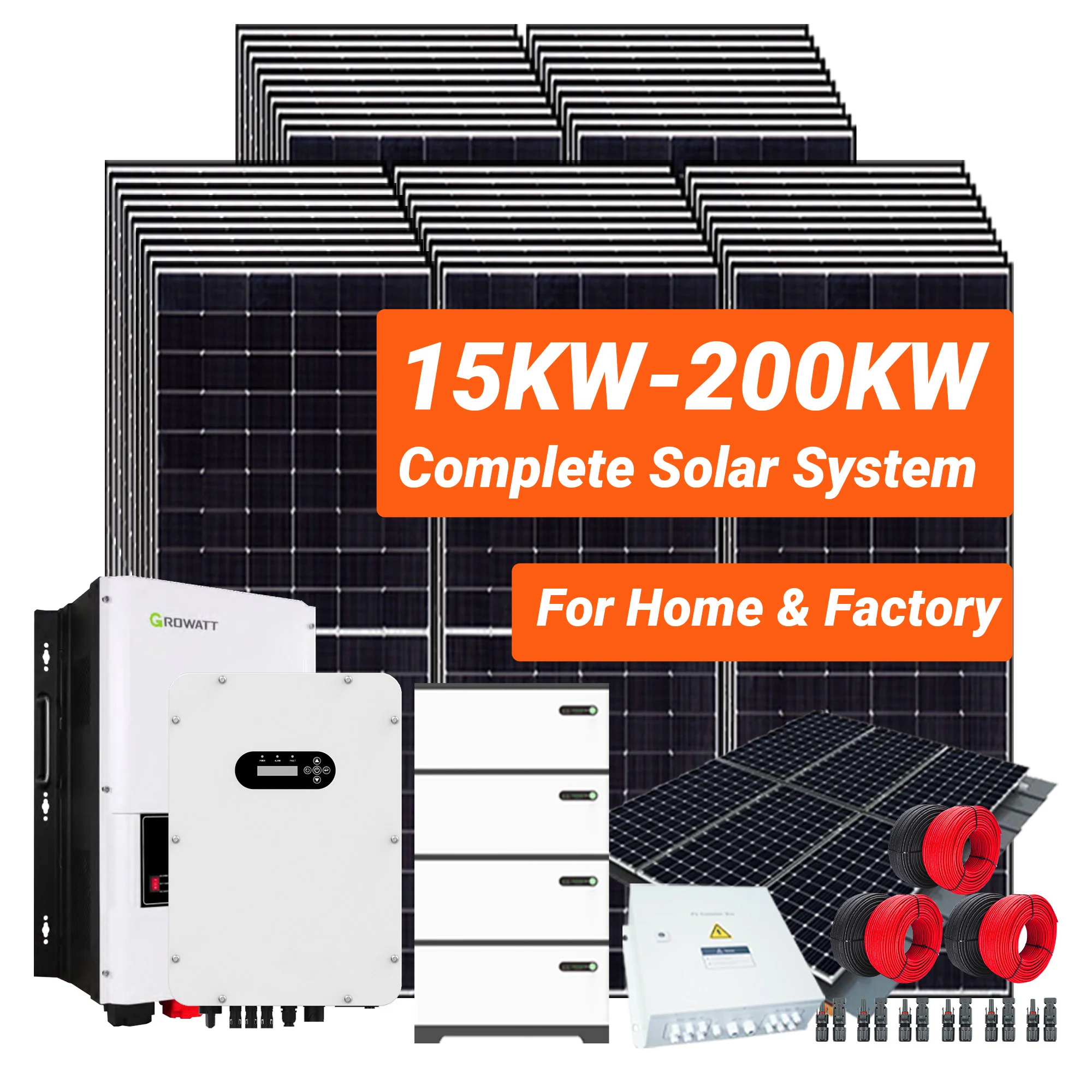 Complete Solar System 15kw To 200kw Off Grid Solar With Battery For ...