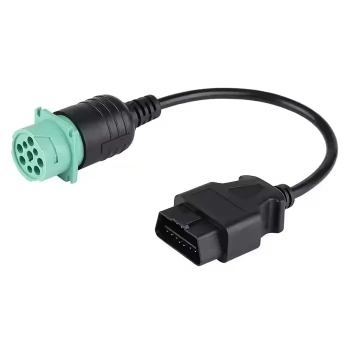 16-Pin Y-Splitter Extension Cable for Car Diagnostic With 9-Pin Deutsch J1939 Connector and OBD2 Compatibility