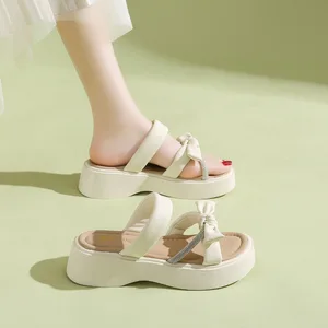 0519 Women's Casual Outdoor Flat Open Slippers Summer All-Match Platform Sandals Breathable Anti-Slip for Autumn Spring Seasons